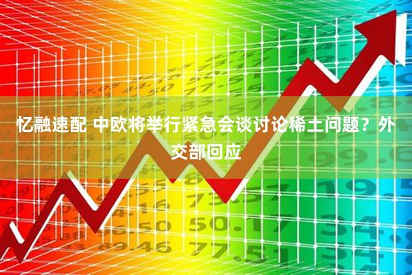 忆融速配 中欧将举行紧急会谈讨论稀土问题？外交部回应